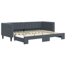 daybed med udtræk 80x200 cm velour mørkegrå