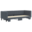 daybed med udtræk 80x200 cm velour mørkegrå