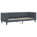 daybed med udtræk 80x200 cm velour mørkegrå