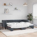 daybed med udtræk 80x200 cm velour mørkegrå