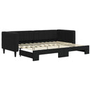 daybed med udtræk 80x200 cm velour sort