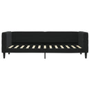daybed med udtræk 80x200 cm velour sort