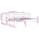 daybed med udtræk 80x200 cm velour sort