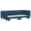 daybed med udtræk 90x200 cm velour blå