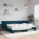 daybed med udtræk 90x200 cm velour blå