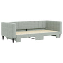 daybed med udtræk 90x200 cm velour lysegrå