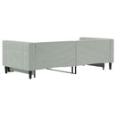 daybed med udtræk 90x200 cm velour lysegrå