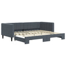 daybed med udtræk 90x200 cm velour mørkegrå