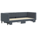 daybed med udtræk 90x200 cm velour mørkegrå