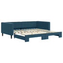 daybed med udtræk 100x200 cm velour blå