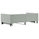 daybed med udtræk 100x200 cm velour lysegrå