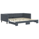 daybed med udtræk 100x200 cm velour mørkegrå