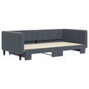 daybed med udtræk 100x200 cm velour mørkegrå