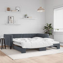 daybed med udtræk 100x200 cm velour mørkegrå