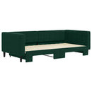 daybed med udtræk 100x200 cm velour mørkegrøn