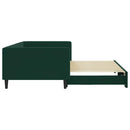 daybed med udtræk 100x200 cm velour mørkegrøn