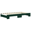 daybed med udtræk 100x200 cm velour mørkegrøn