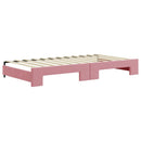 daybed med udtræk 100x200 cm velour lyserød