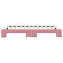 daybed med udtræk 100x200 cm velour lyserød