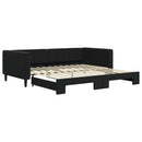 daybed med udtræk 100x200 cm velour sort