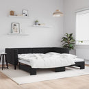 daybed med udtræk 100x200 cm velour sort