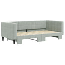 daybed med udtræk 90x190 cm velour lysegrå