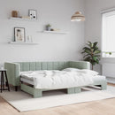 daybed med udtræk 90x190 cm velour lysegrå
