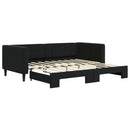 daybed med udtræk 90x190 cm velour sort