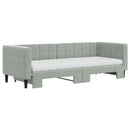 daybed med udtræk og madras 80x200 cm velour lysegrå