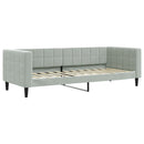 daybed med udtræk og madras 80x200 cm velour lysegrå