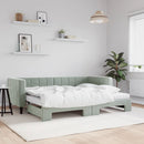 daybed med udtræk og madras 80x200 cm velour lysegrå