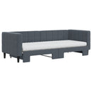 daybed med udtræk og madras 80x200 cm velour mørkegrå