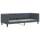 daybed med udtræk og madras 80x200 cm velour mørkegrå