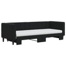 daybed med udtræk og madras 80x200 cm velour sort