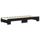 daybed med udtræk og madras 80x200 cm velour sort