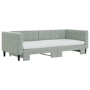 daybed med udtræk og madras 90x200 cm velour lysegrå