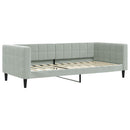 daybed med udtræk og madras 90x200 cm velour lysegrå