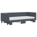 daybed med udtræk og madras 90x200 cm velour mørkegrå