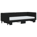 daybed med udtræk og madras 90x200 cm velour sort