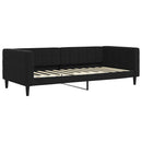daybed med udtræk og madras 90x200 cm velour sort