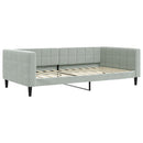 daybed med udtræk og madras 100x200 cm velour lysegrå