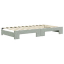 daybed med udtræk og madras 100x200 cm velour lysegrå