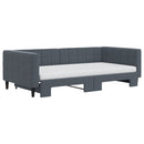 daybed med udtræk og madras 100x200 cm velour mørkegrå