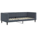 daybed med udtræk og madras 100x200 cm velour mørkegrå