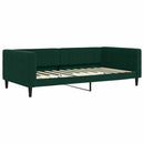 daybed med udtræk og madras 100x200 cm velour mørkegrøn