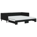 daybed med udtræk og madras 100x200 cm velour sort