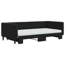 daybed med udtræk og madras 100x200 cm velour sort