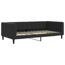 daybed med udtræk og madras 100x200 cm velour sort