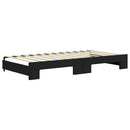 daybed med udtræk og madras 100x200 cm velour sort
