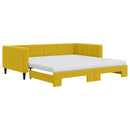 daybed med udtræk og madras 100x200 cm velour gul